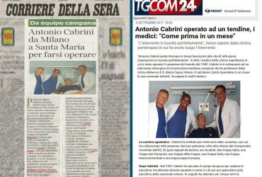 12 corriere della sera e tgcom24 antonio cabrini intervento miniinvasivo dott fabrizio sergio tendine rigenerazione cellulare